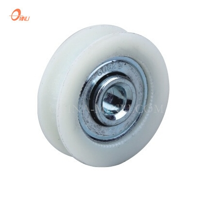Sliding White U Groove Nylon Wheel Window Door Roller